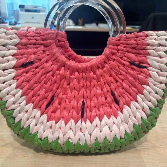 Kate Spade Pink and Green Woven Bag - Picture 3 of 5